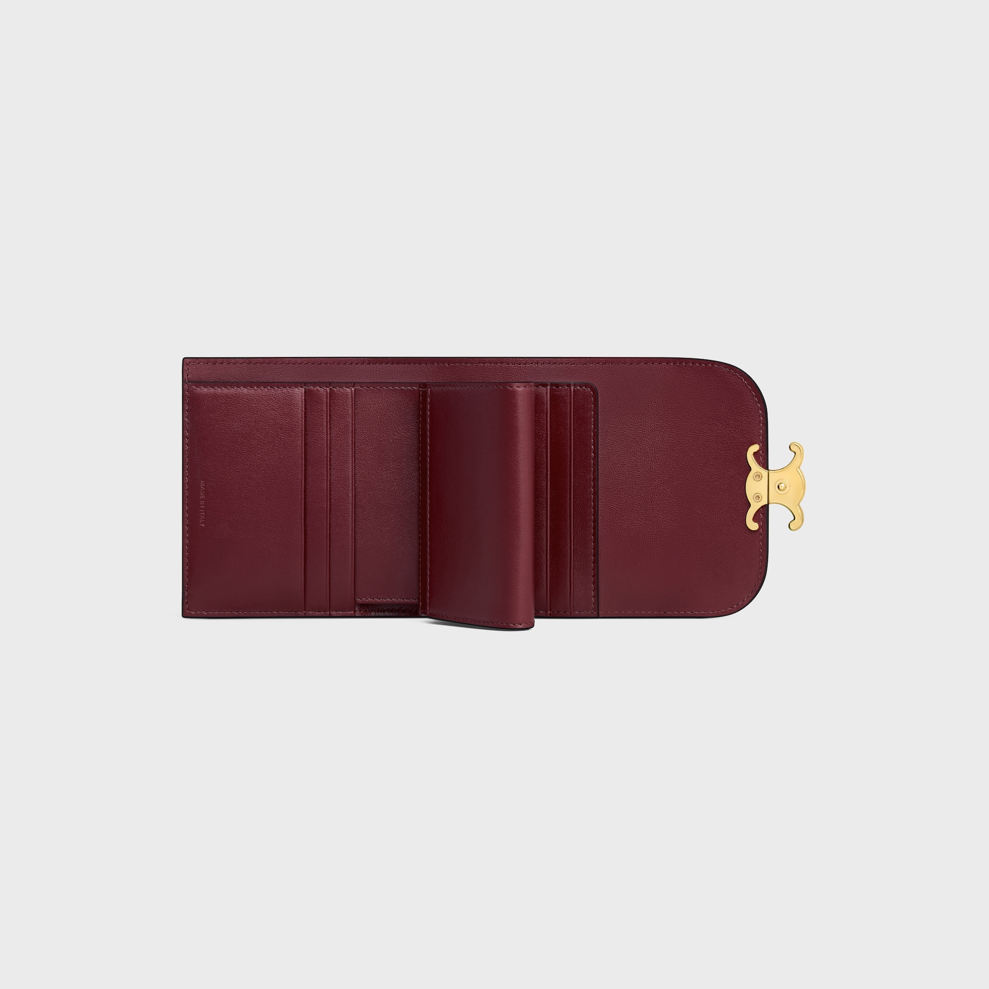 SMALL FLAP WALLER TRIOMPHE IN SHINY CALFSKIN LIGHT BURGUNDY - Image 4